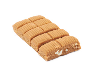 Toffee confection bar isolated