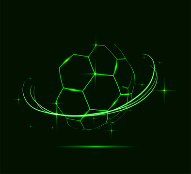 Neon lines of soccer ball.