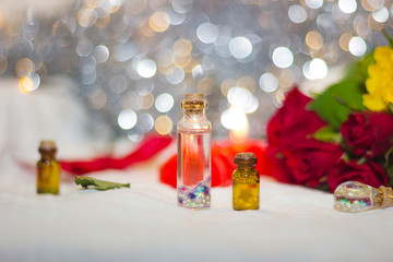 two small decorative bottles