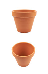 Empty ceramic flower pot isolated