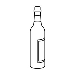 glass bottle wine liquor thin line vector illustration eps 10