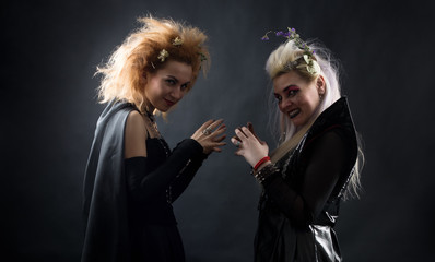 Fototapeta premium Witch studio portrait. Fairytale. Halloween.
