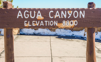 Agua Canyon sign at Bryce Canyon National Park