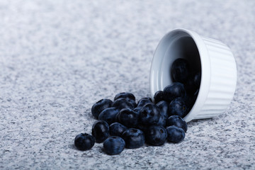 Bowl of fresh juicy huckleberries