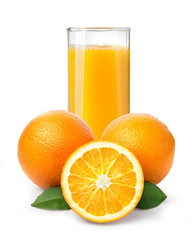 Orange juice and oranges