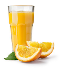 Isolated drink. Glass of orange juice