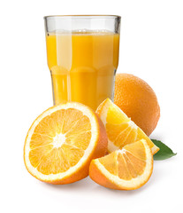 Isolated drink. Glass of orange juice