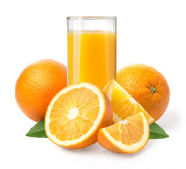 Orange juice and oranges