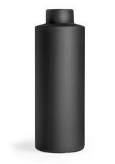 black plastic bottle lotion isolated