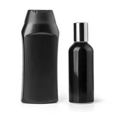 black cosmetic bottle