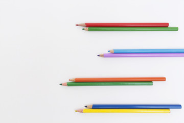 shelves of colored pencils