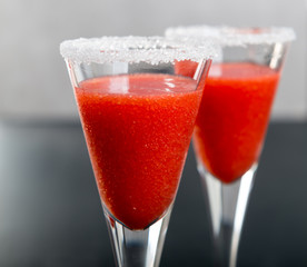 Two glass of straberry cocktail