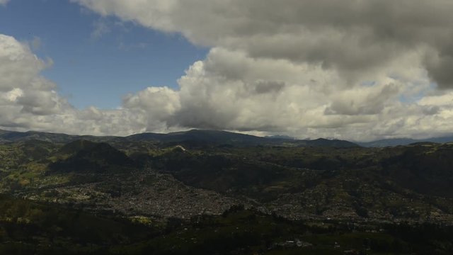 Time lapse of clouds moving over Cojitambo ruins in Ecuador
