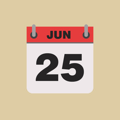 calendar flipping date time day month June simple flat vector illustration application app logo icon