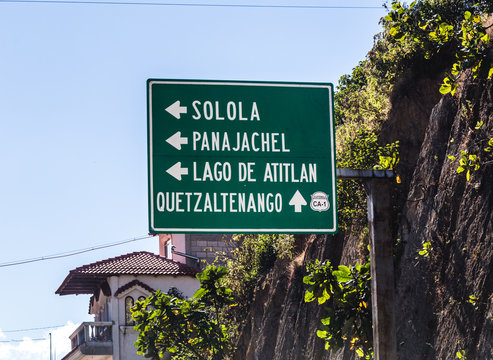 Road sign in central Guatemala