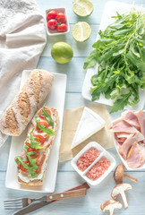 Sandwich with cream cheese and chicken