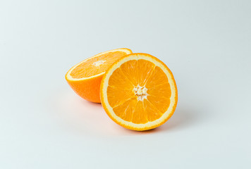 Ripe fresh orange fruit on white background, not isolated. 