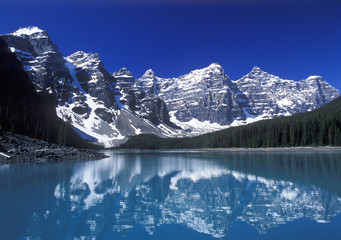 Reflection Moraine Lake, Valley of Ten Peaks, Banff National Park, Alberta, Canada