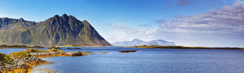 Norway landscape sunny summer panorama