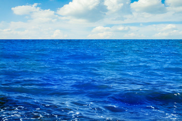 Blue sea close up.