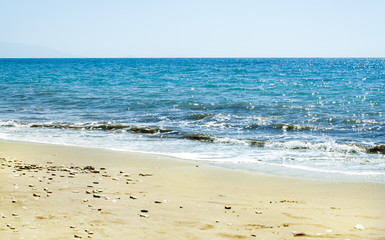 Blue sea close up.