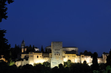 Fototapeta na wymiar Alhambra nocturna