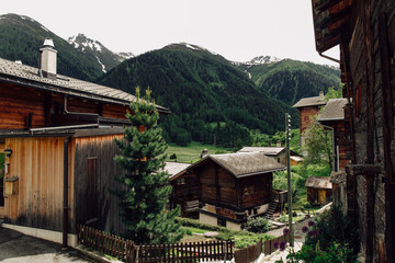  Traditional Swiss village in Alps