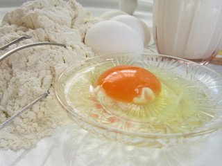milk,flour,egg preparation