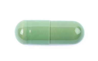 Single softgel capsule pill isolated