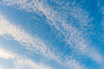 Beautiful cirrus clouds against the blue sky