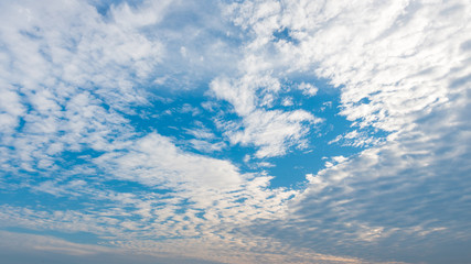 Beautiful cirrus clouds against the blue sky
