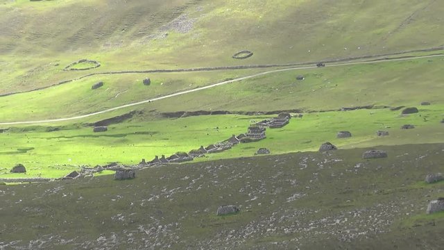 Cleits and abandoned Village Hirta St Kilda Scotland
