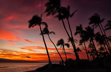 Red hawaiian sunset