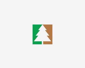 Abstract christmas tree vector logo icon . Forest icon. Fir tree logo concept.