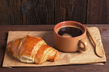 Croissant and coffee