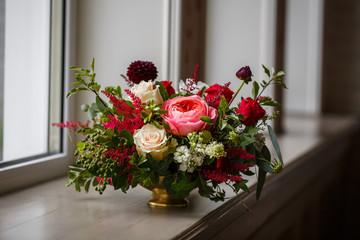 red wine flower arrangement