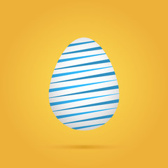 Linear colored easter egg on yellow background. Vector illustration.