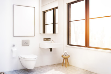 Side view of a toilet with a sink, toned