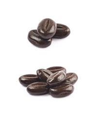 Pile of chocolate candies isolated