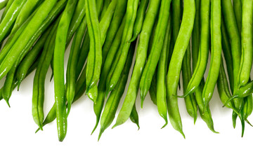 string beans isolated on white background