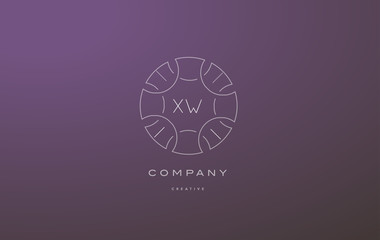 xw x w monogram floral line art flower letter company logo icon design