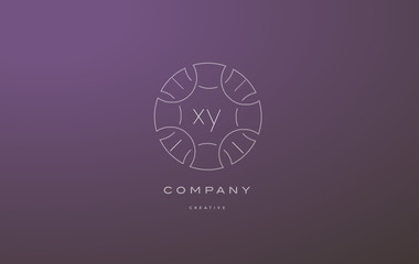 xy x y monogram floral line art flower letter company logo icon design