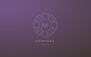 xx x x monogram floral line art flower letter company logo icon design