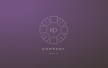 xp x p monogram floral line art flower letter company logo icon design