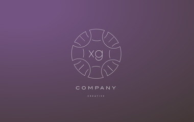 xg x g monogram floral line art flower letter company logo icon design