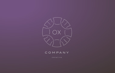 ox o x monogram floral line art flower letter company logo icon design