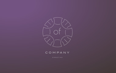 of o f monogram floral line art flower letter company logo icon design