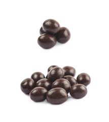 Pile of chocolate candies isolated