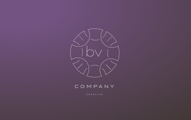 bv b v monogram floral line art flower letter company logo icon design