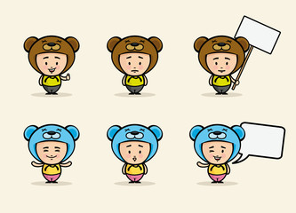 Kid in a bear costume.